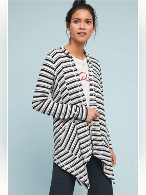 Splendid for Anthropologie Anchorage Striped soft Waffle Knit Cardigan,Sz M,EUC